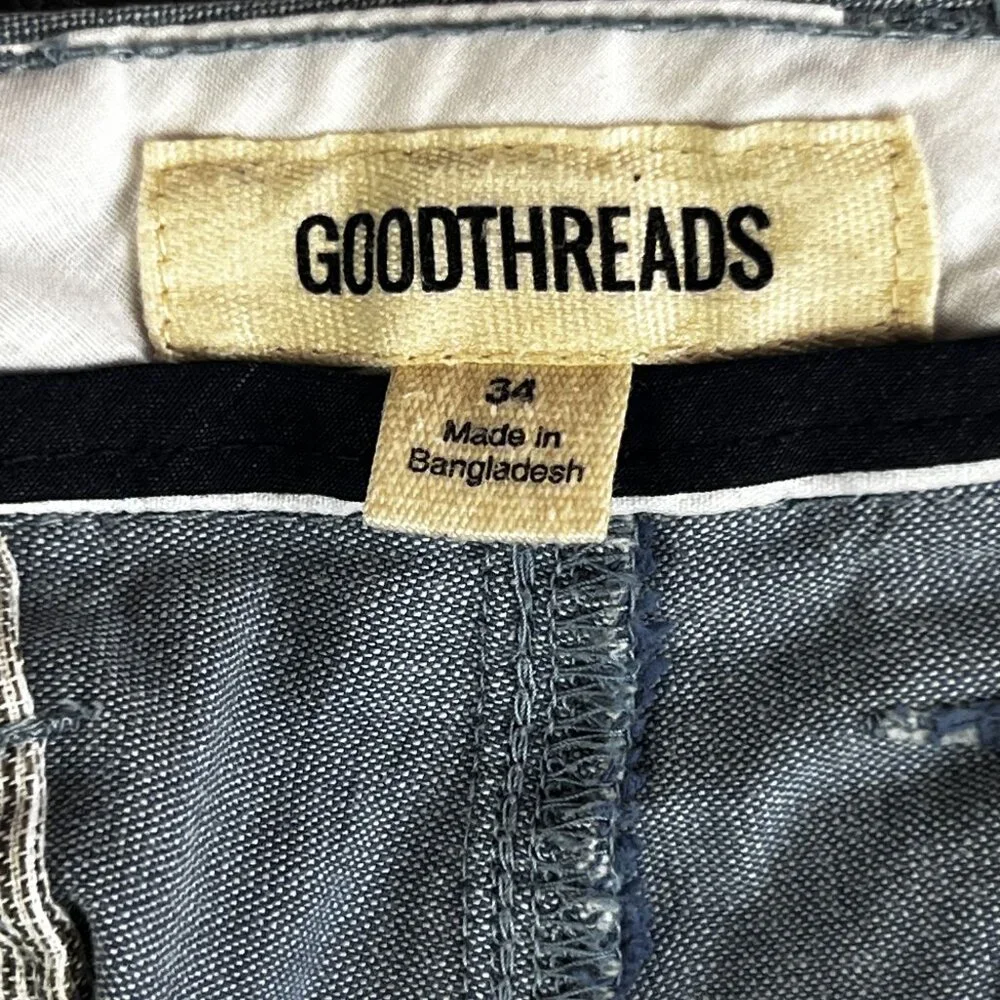 Goodthreads Mens 34 Light Blue Chino Resort Preppy Shorts Lightweight Casual